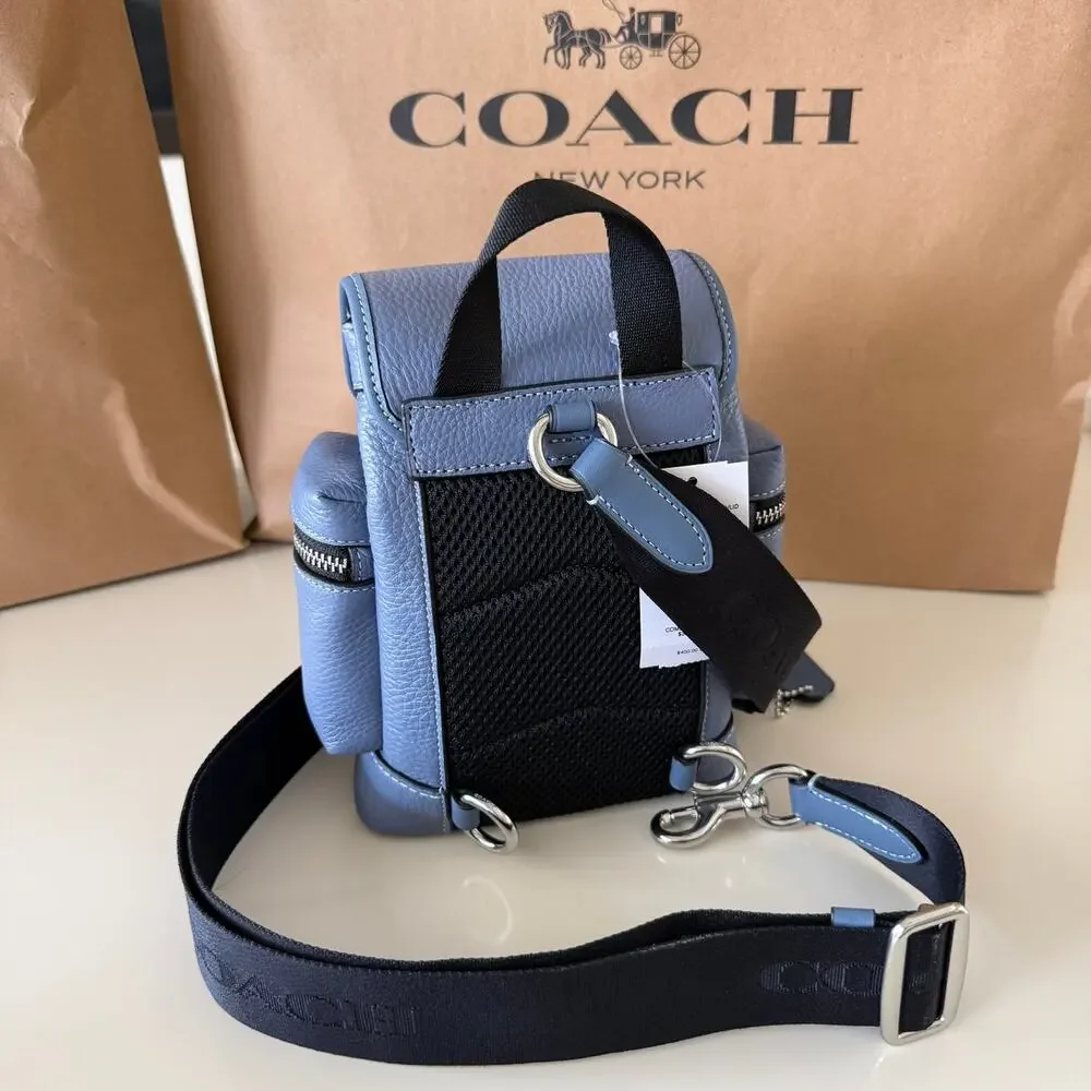 Coach Men's Sprint Sling Pack In Leather/Black Copper/Light Denim CBF63 NWT
